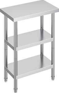Tavolo da lavoro Tavolo da cucina Tavolo di preparazione 356x610 mm - Tavolo da cucina commerciale - Tavolo robusto per la ristorazione - Ideale per ristoranti e bar