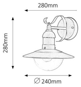 Rabalux 8270 - Applique da esterno OSLO 1xE27/60W/230V IP44