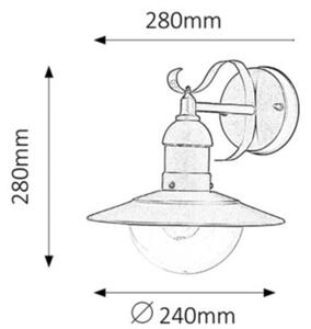 Rabalux 8271 - Applique da esterno OSLO 1xE27/60W/230V