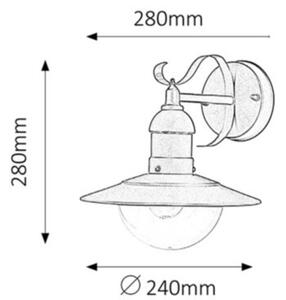 Rabalux 8270 - Applique da esterno OSLO 1xE27/60W/230V IP44