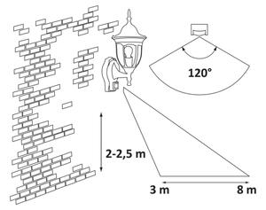 Rabalux 8370 - Lampada da esterno con sensore MILANO 1xE27/60W/230V