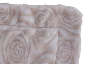 Coperta plaid soffice morbido caldo resistente plaid divano plaid letto in pile flanellato retro agnellato sherpa 130 X 160 CM ROSE JACQUARD BEIGE