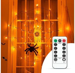 Catena decorativa LED HALLOWEEN LED/5V/8 funzioni ragnatela + telecomando