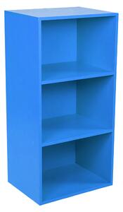 Libreria Modulare 3 Ripiani 40x29,5x80 cm in Pannello Truciolare Blu