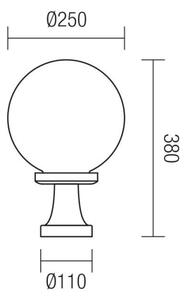 Redo 9775 - Lampada da esterno SFERA 1xE27/42W/230V IP44 25x38cm bianco