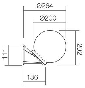 Redo 9866 - Applique da esterno SFERA 1xE27/28W/230V IP44