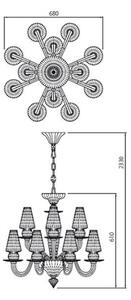 Redo IID C12 51 - Lampadario a sospensione con catena IDILLIO 12xG9/48W/230V