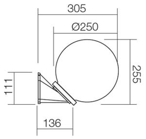 Redo 9873 - Applique da esterno SFERA 1xE27/42W/230V IP44 bianco