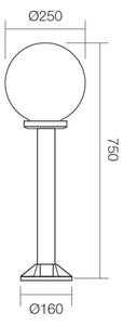 Redo 9780 - Lampada da esterno SFERA 1xE27/42W/230V IP44 25x75 cm bianco