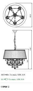 Incanti ICA P5 01 01 - Lampadario a sospensione con catena CANDORE 5xE14/42W/230V
