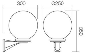 Redo 9789 - Applique da esterno SFERA 1xE27/42W/230V IP44 bianco