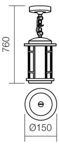 Redo 9956 - Lampadario da esterno a catena BRISTOL 1xE27/42W/230V IP23