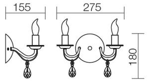 Redo 02-710 - Applique FABIOLA 2xE14/28W/230V