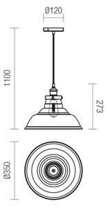 Redo 01-1003 - Lampadario a sospensione con filo SAVILLE 1xE27/42W/230V