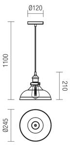 Redo 01-1002 - Lampadario a sospensione con filo SAVILLE 1xE27/42W/230V