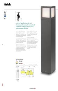 Redo 9644 - Lampada da esterno BRICK 1xE27/23W/230V IP54 grigio