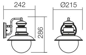 Redo 9045 - Applique da esterno SCOTT 1xE27/42W/230V IP44