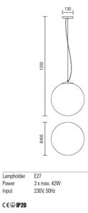 Redo 01-1066 - Lampadario a sospensione con filo OLA 2xE27/42W/230V
