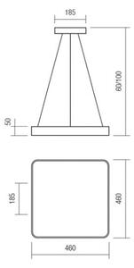 Redo 01-1124 - Lampadario LED a sospensione con filo SCREEN LED/48W/230V 3000K