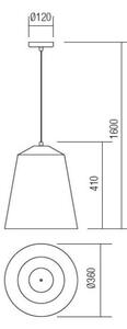 Redo 01-1104 - Lampadario a sospensione con filo AYLA 1xE27/42W/230V diametro 36 cm oro