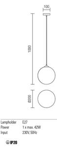 Redo 01-1064 - Lampadario a sospensione con filo OLA 1xE27/42W/230V