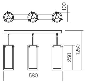 Redo 01-1257 - Lampadario a sospensione con filo QIPAO 3xE27/60W/230V