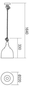 Redo 01-1399 - Lampadario a sospensione con filo KASHI 1xE27/42W/230V