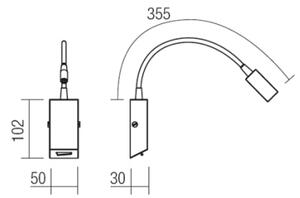 Redo 01-1195 - LED Flessibile piccola lampada HELLO LED/3W/230V cromo