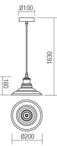 Redo 01-1293 - Lampadario a sospensione con filo SPINNER 1xE27/42W/230V