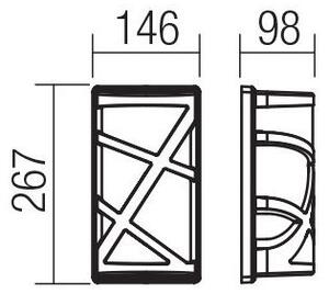 Redo 9097 - Applique da esterno VORTEX 1xE27/42W/230V IP44 marrone