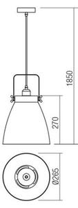 Redo 01-1275 - Lampadario a sospensione con filo ARNE 1xE27/42W/230V grigio