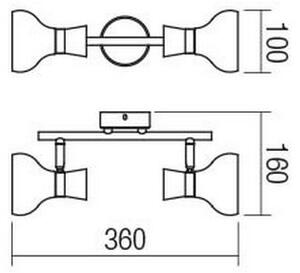 Redo 04-476 - Luce Spot BOWIE 2xE14/28W/230V