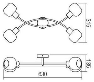 Redo 04-486 - Luce Spot AMBER 4xE14/28W/230V