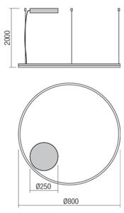 Redo 01-1713 - Lampadario LED a sospensione con filo ORBIT LED/55W/230V bronzo