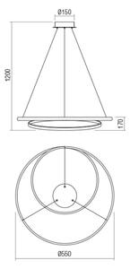 Redo 01-1793 - Lampadario a sospensione con filo LED dimmerabile TORSION LED/29W/230V bianco