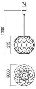Redo 01-1508 - Lampadario a sospensione con filo ODEON 1xE27/42W/230V diametro 36 cm oro