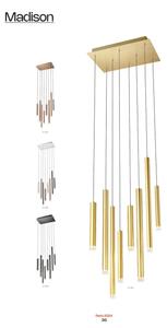 Redo 01-2047 - Lampadario LED a sospensione con filo MADISON 8xLED/4W/230V rame