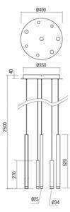 Redo 01-2050 - Lampadario LED a sospensione con filo MADISON 8xLED/4W/230V oro
