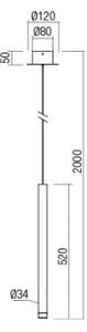 Redo 01-2045 - Lampadario LED a sospensione con filo MADISON LED/4W/230V nero