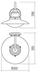 Redo 90093 - Applique da esterno ELIO 1xE27/42W/230V IP44
