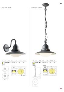 Redo 90094 - Lampadario a sospensione con catena per esterni ELIO 1xE27/42W/230V IP44