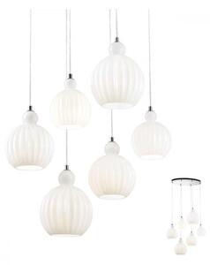 Redo 01-2068 - Lampadario a sospensione con filo PLUMEN 6xE14/42W/230V bianco