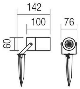 Redo 90183 - Lampada da esterno PIT 1xGU10/35W/230V IP65