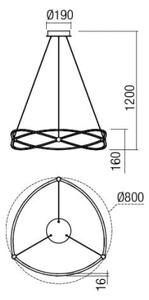 Redo 01-2251 - Lampadario a sospensione con filo LED dimmerabile QUARK LED/43W/230V 3000K cromo