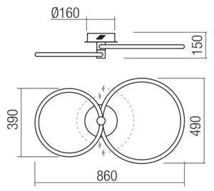 Redo 01-2224 - Lampadario a plafone LED dimmerabile SPELL LED/43W/230V 3000K cromo