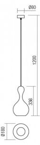 Redo 01-2256 - Lampadario a sospensione con filo LOB 1xE27/42W/230V diametro 18 cm grigio