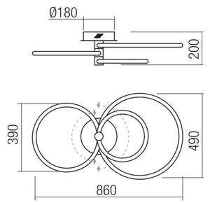 Redo 01-2226 - Lampadario a plafone LED dimmerabile SPELL LED/54W/230V 3000K cromo