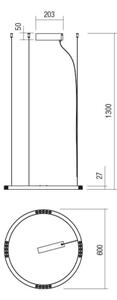 Redo 01-2203 - Lampadario LED a sospensione con filo UNION LED/34W/230V 3000K diametro 60 cm oro