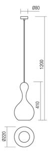 Redo 01-2260 - Lampadario a sospensione con filo LOB 1xE27/42W/230V diametro 22 cm rame