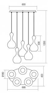 Redo 01-2262 - Lampadario a sospensione con filo LOB 5xE27/42W/230V grigio